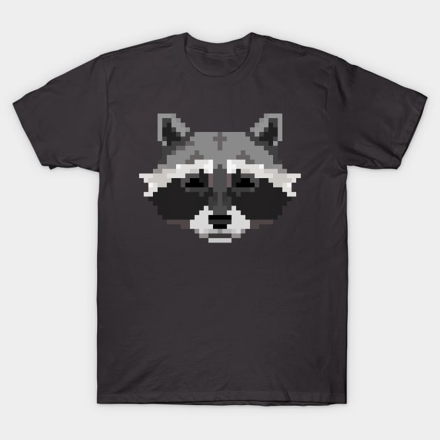 Pixel Raccoon T-Shirt by cowboyknees